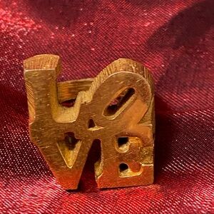 Vintage LOVE Beatles-era Goldtone Ring
